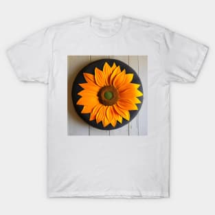 Large orange sunflowers on a light brown base T-Shirt